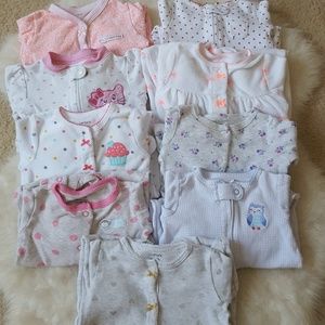 9 baby footies sleepers 3 months bundle